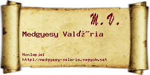 Medgyesy Valéria névjegykártya